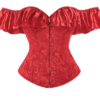 Corset con encaje y hombros descubiertos - Rojo