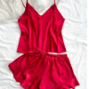 Conjunto de pijama de satén 2 piezas - Rojo