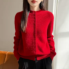 Cárdigan suave de punto - Rojo