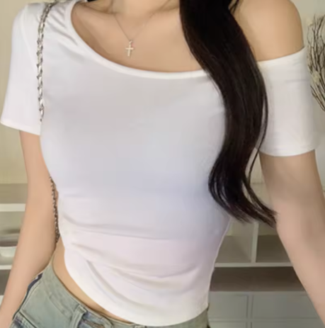Top básico hombros descubiertos - Blanco